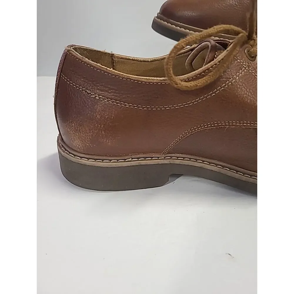 Hush Puppies Bounce Mens 10.5 Oxford Brown Leather Plain Toe Lace Up